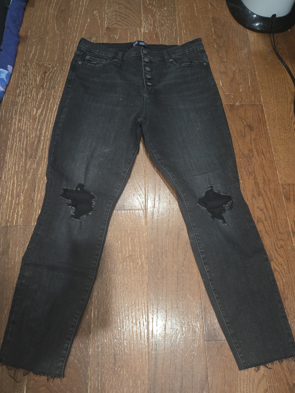 GAP Black High-Rise Distressed Jeggings, 14/32